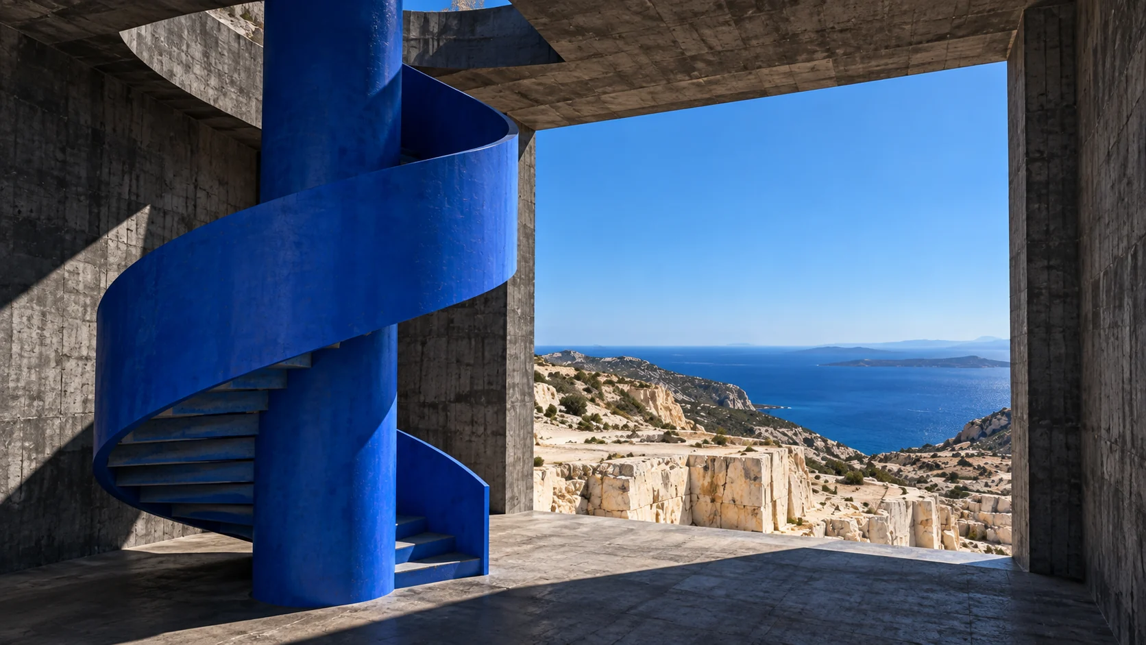 Monolito — Sculptural staircase and interior space