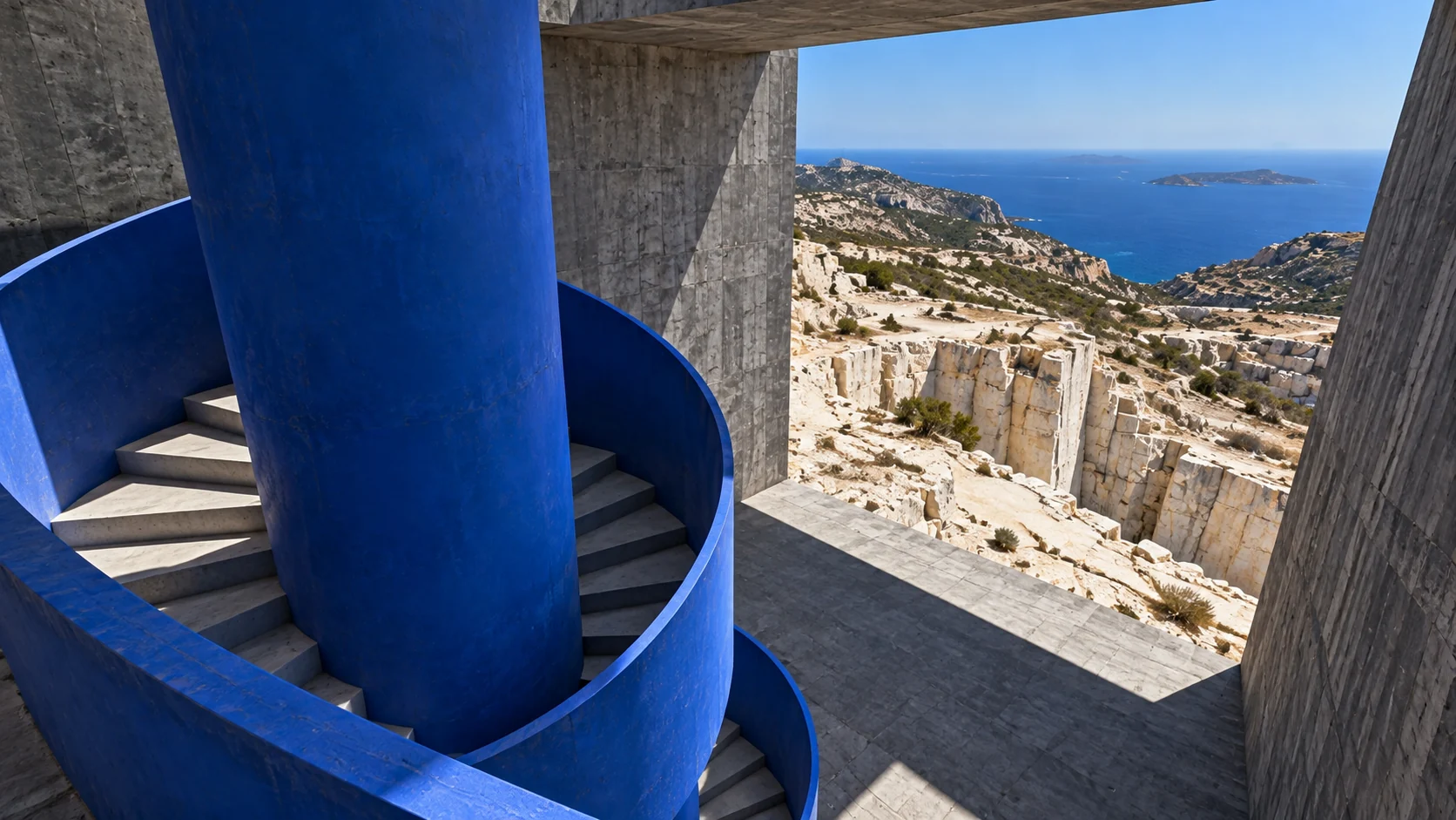 Monolito — Sculptural staircase and interior space