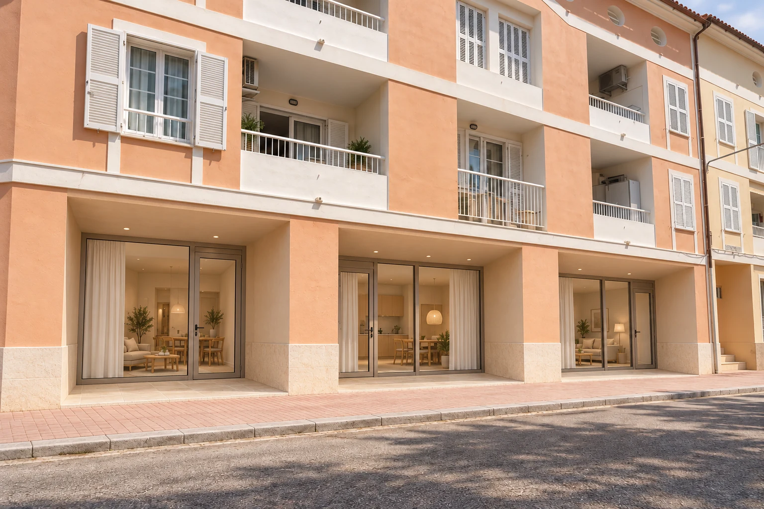 Santa Ana · Es Castell · Proposta d’accessos als tres habitatges en planta baixa