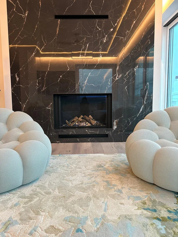 View of U01 Penthouse, a completed residential interior in Ostsee, Germany