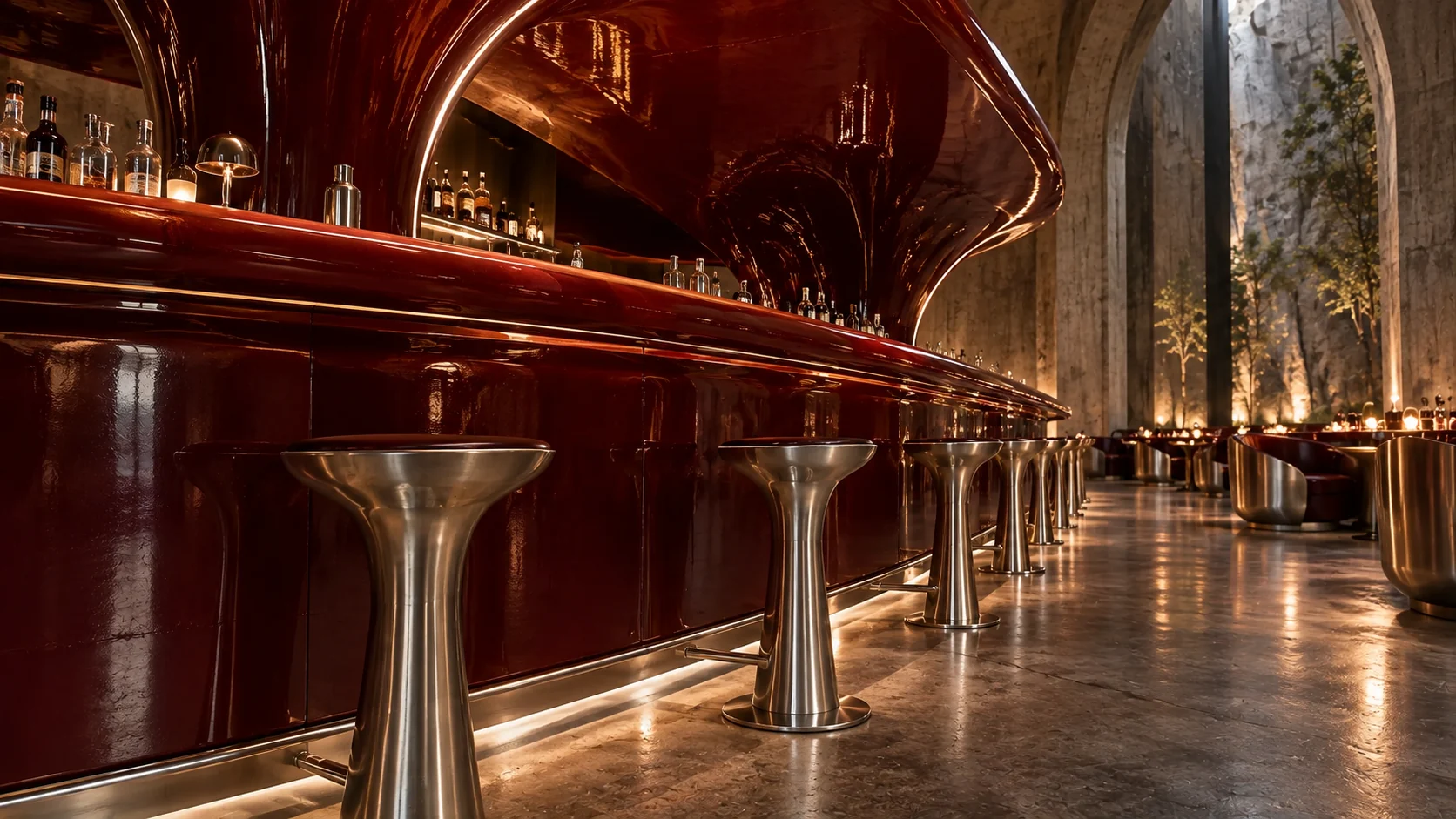 Rojo — Bar surface and material details