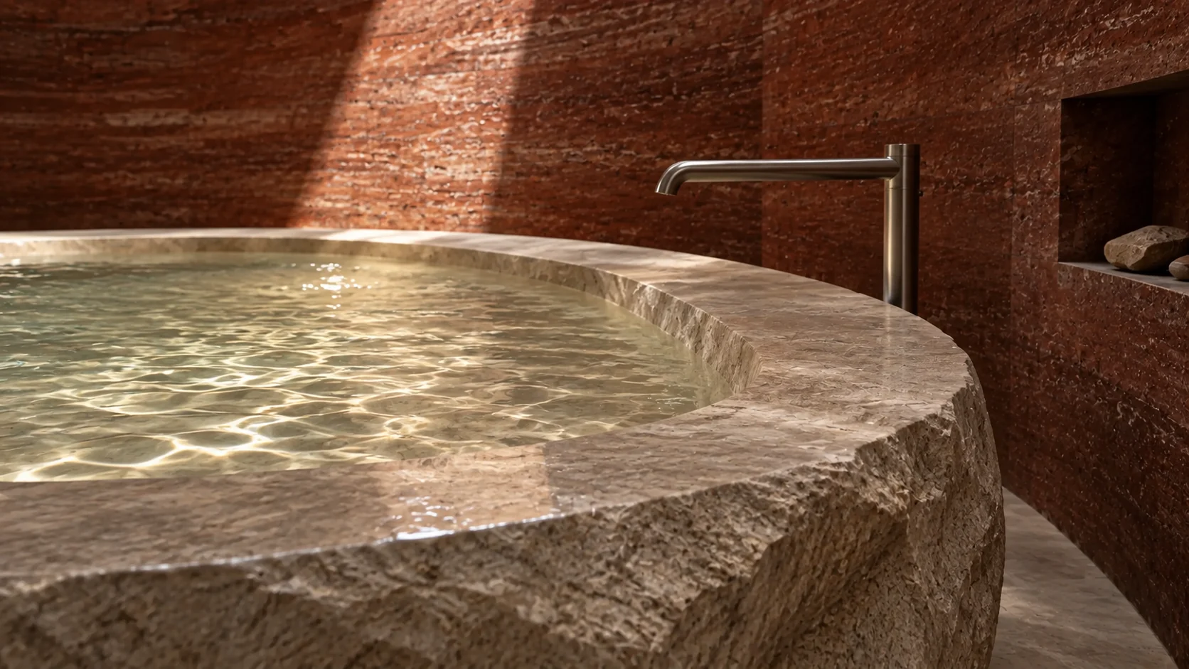 Sal — Stone bath and water details