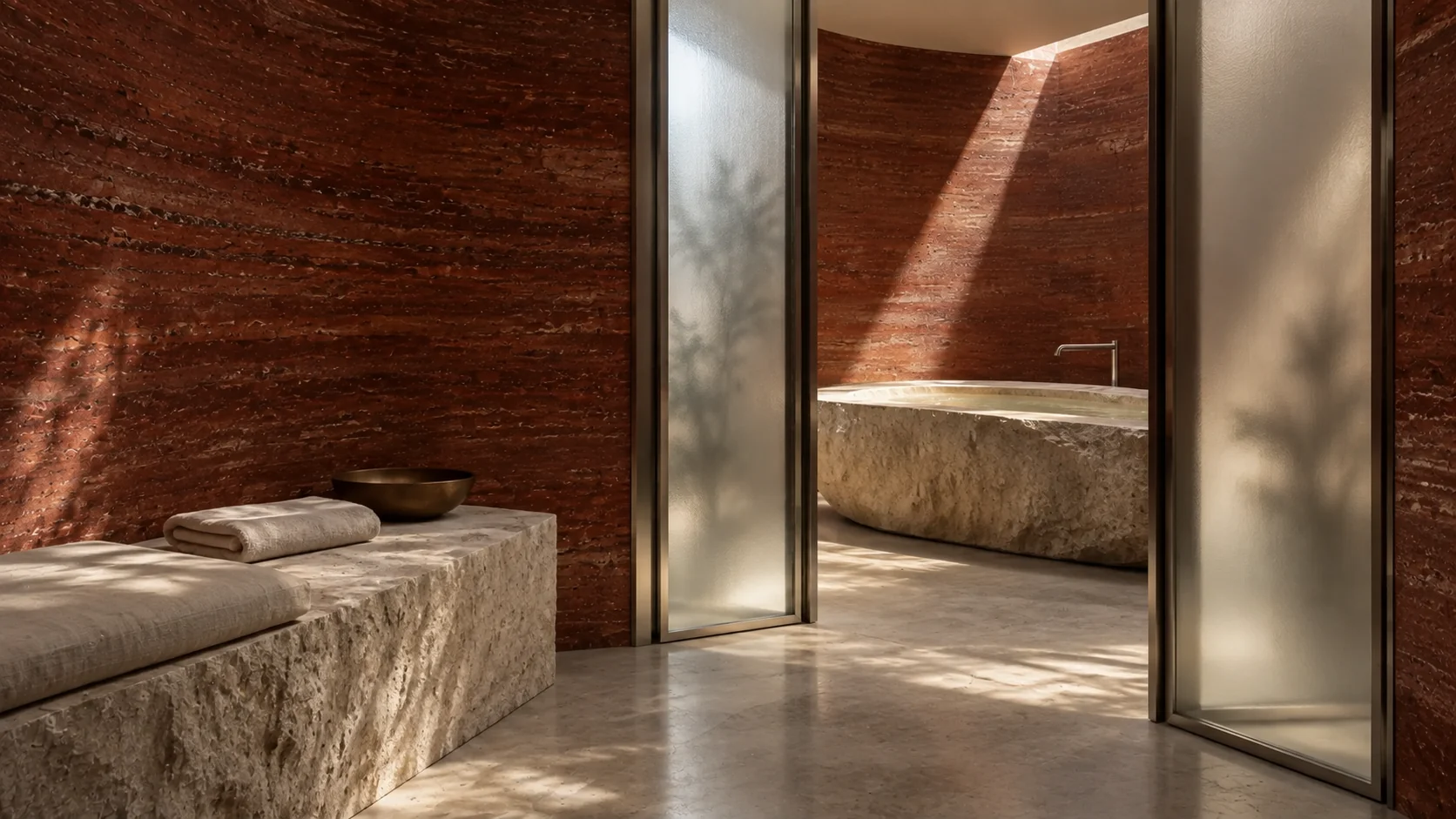 Sal — Spa bench and bathing spaces