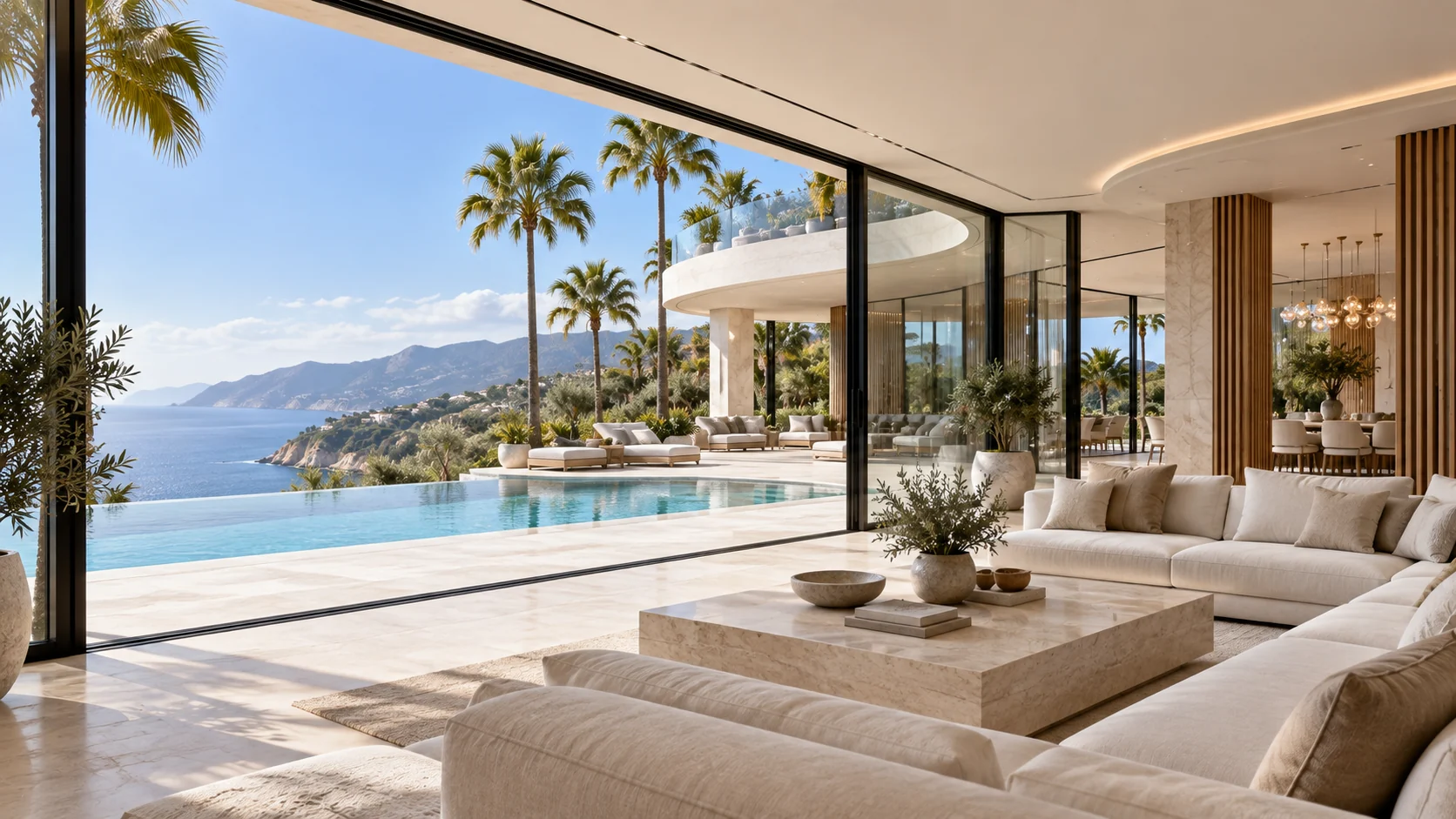 Villa Alba — Living room and its views