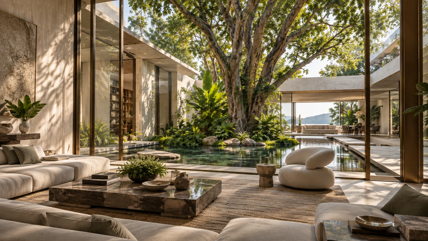Villa Atria — Living room and its views