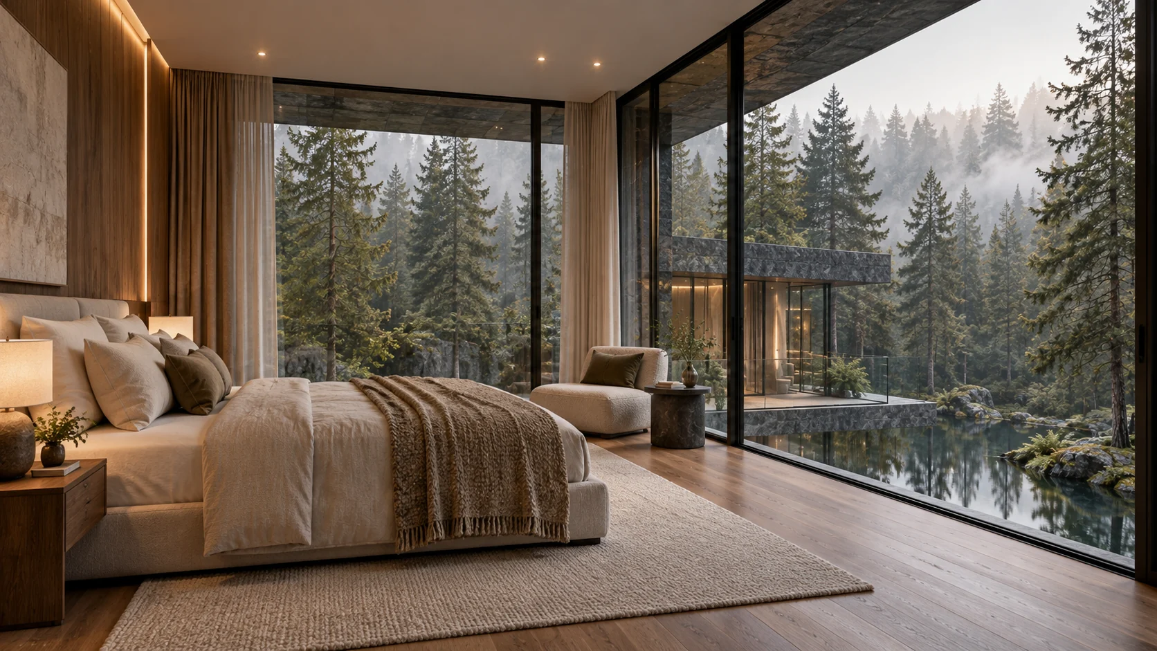 Villa Bruma — Bedroom opening to the landscape