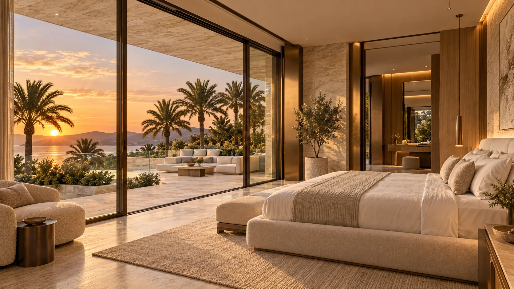 Villa Croma — Bedroom opening to the landscape