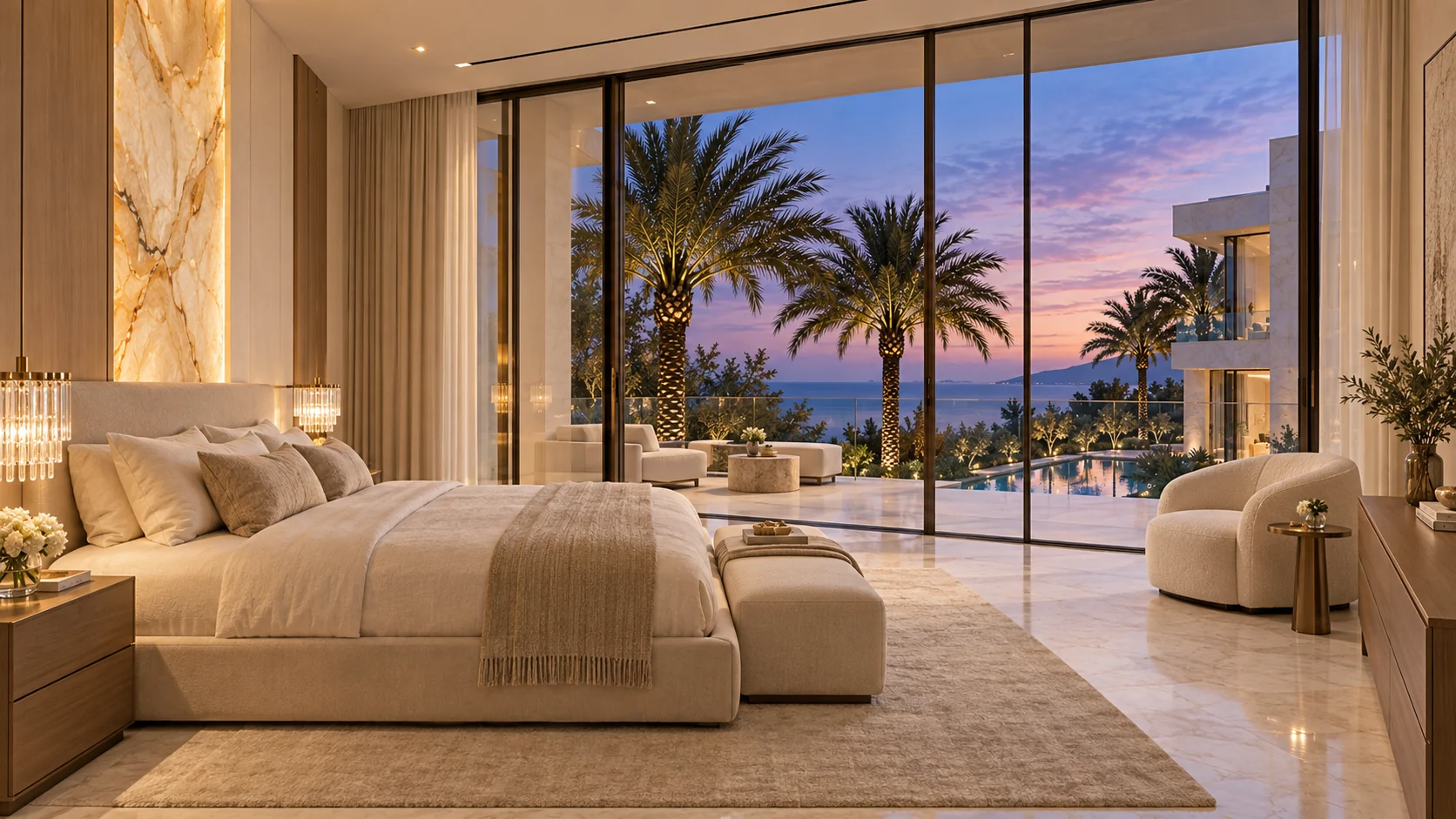 Villa Eira — Bedroom opening to the landscape