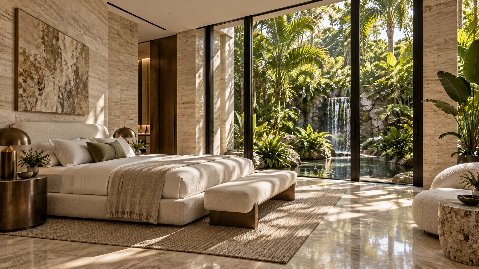 Villa Iris — Bedroom opening to the landscape