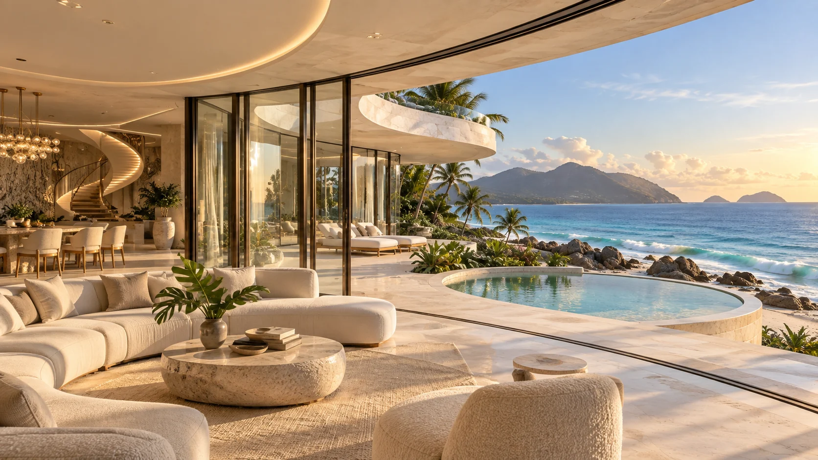Villa Nacre — Living room and its views