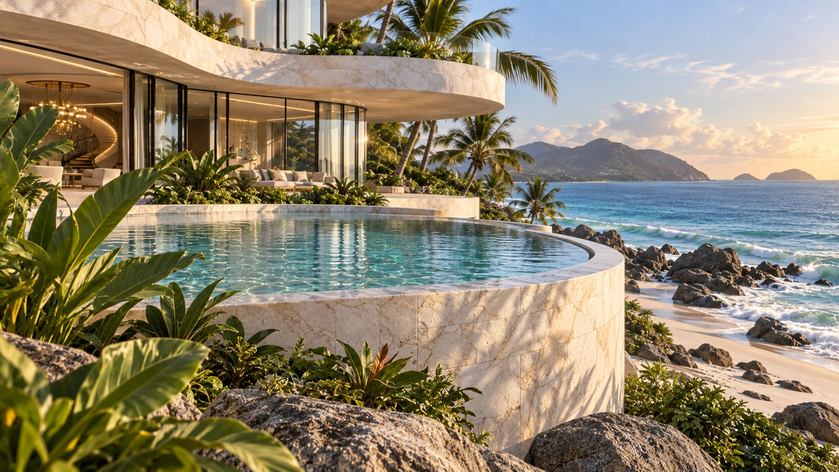 Villa Nacre — Pool and its architectural surroundings