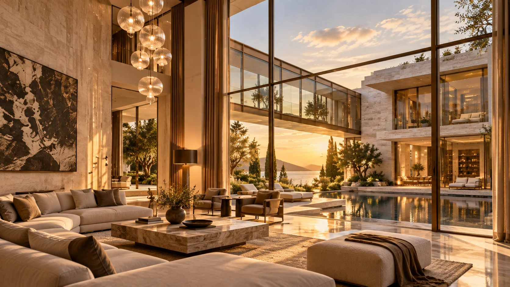Villa Nexo — Living room and its views