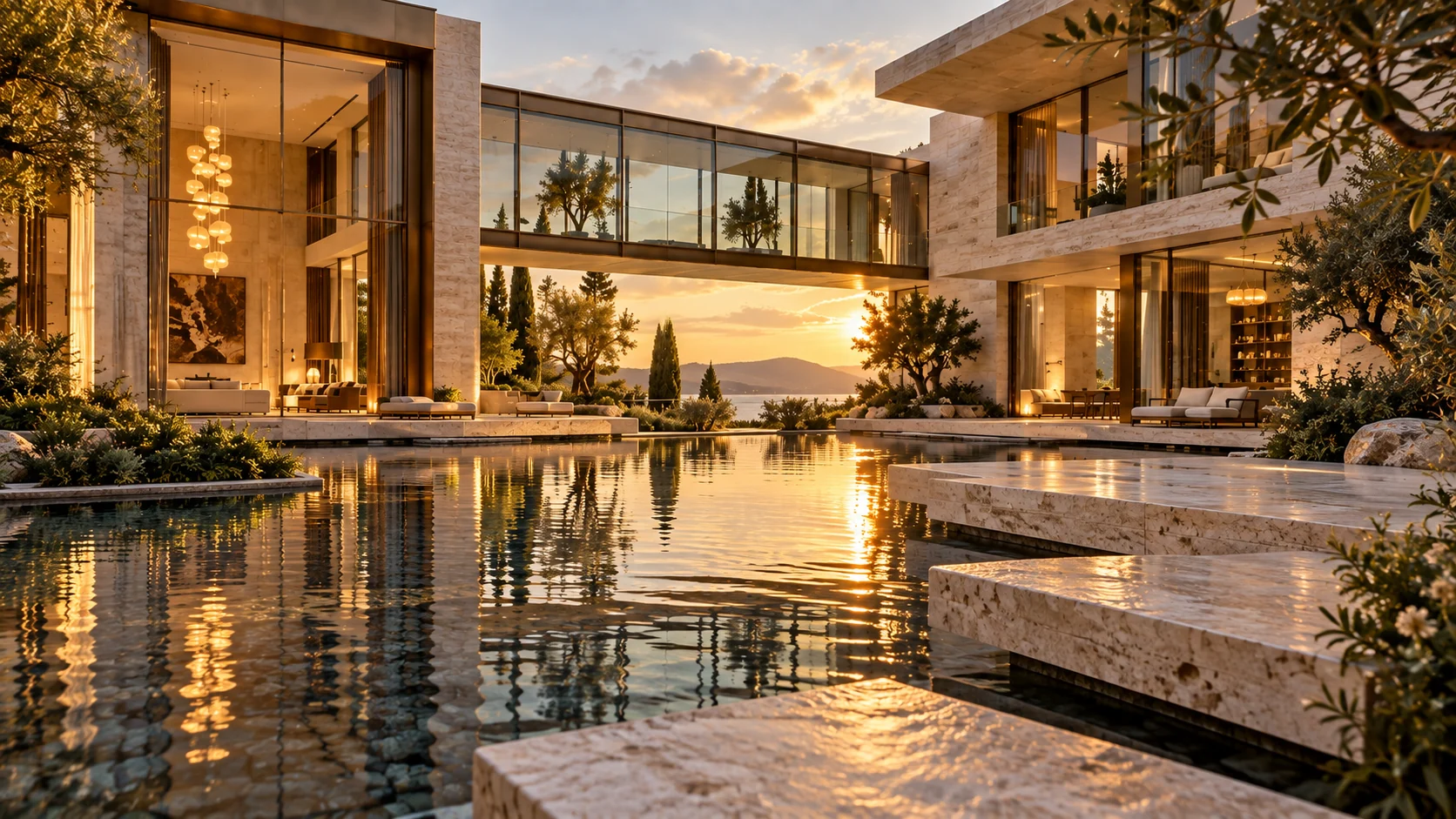 Villa Nexo — Pool and its architectural surroundings
