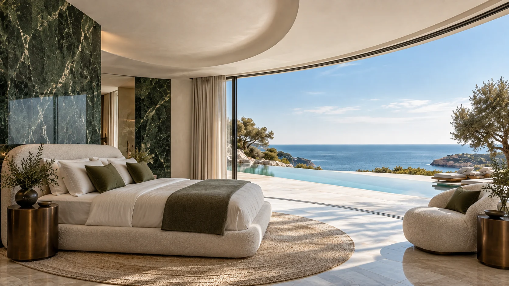 Villa Onda — Bedroom opening to the landscape