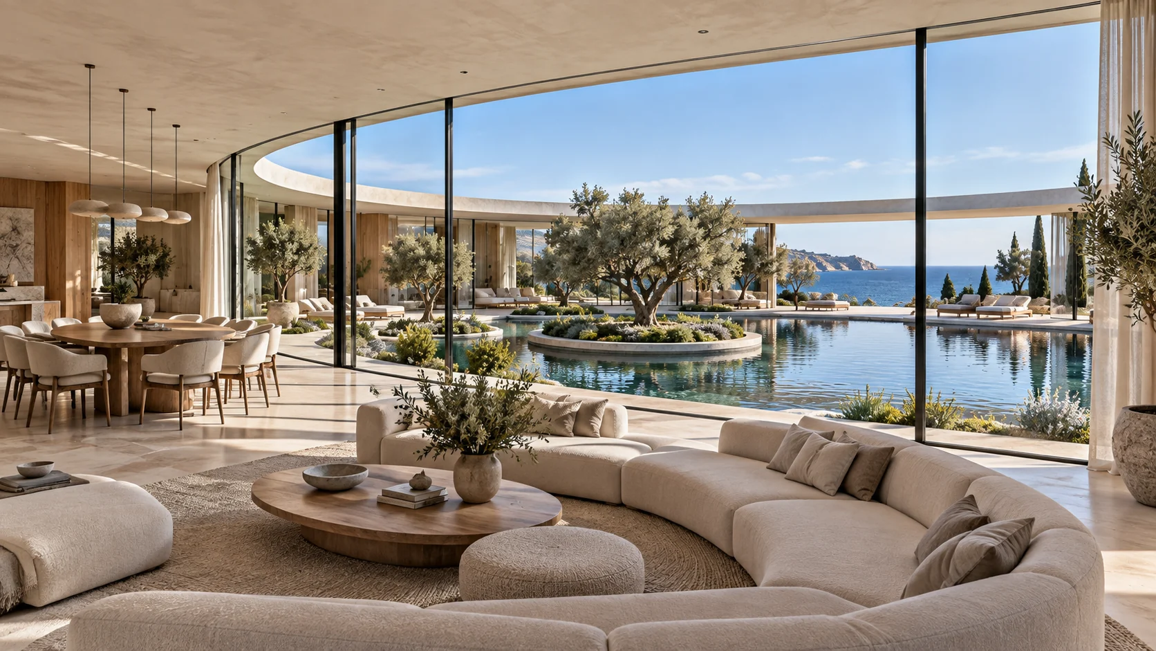 Villa Orbis — Living room and its views