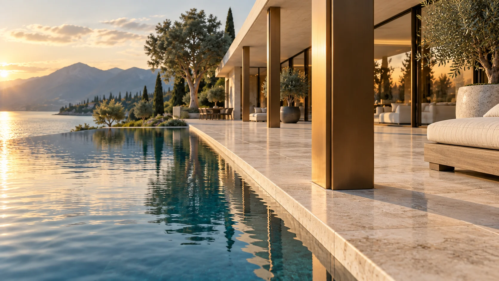 Villa Riva — Pool and its architectural surroundings