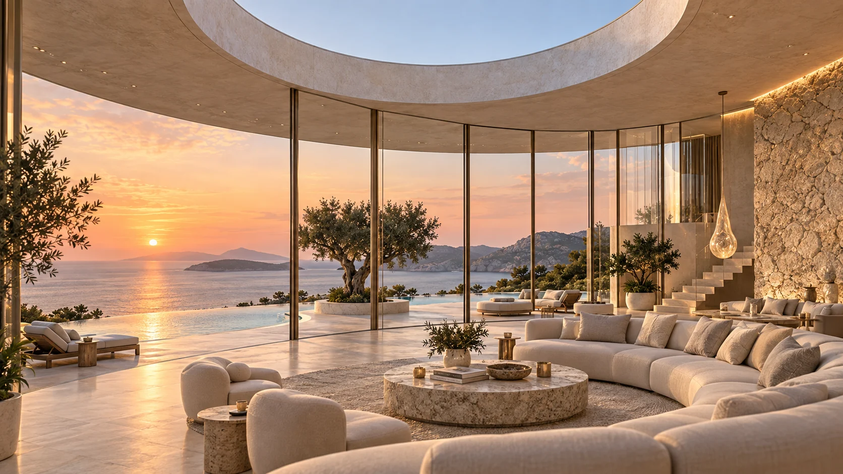 Villa Solara — Living room and its views