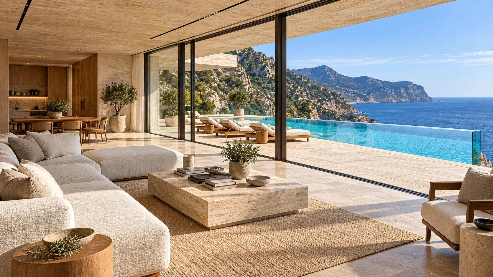 Villa Talassa — Living room and its views
