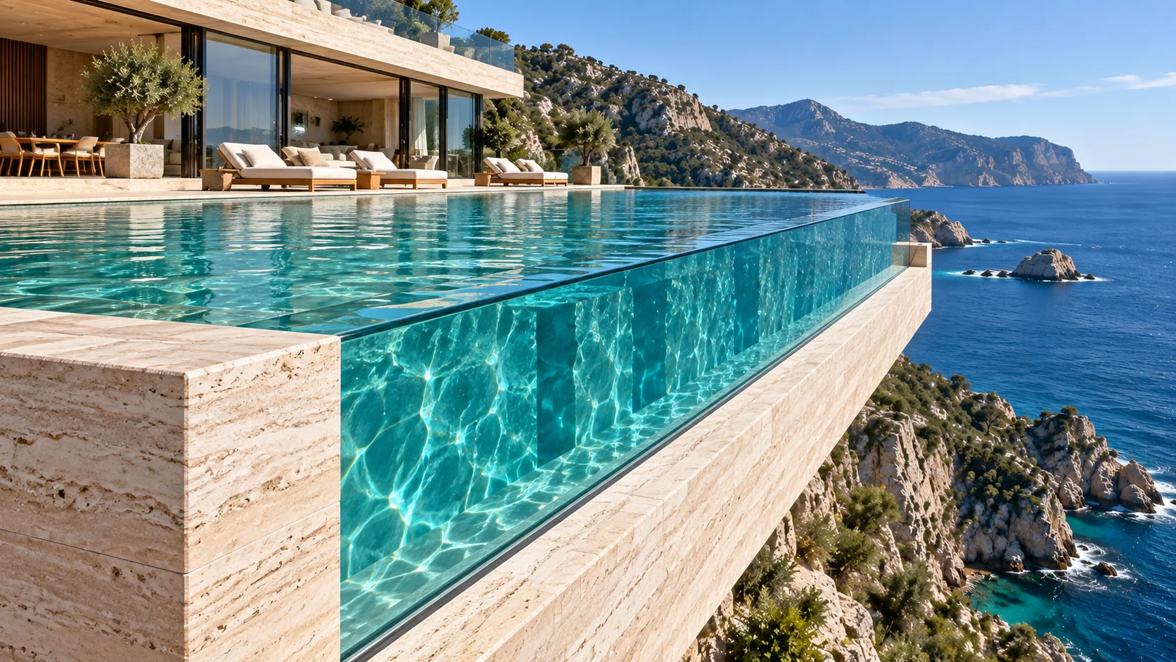 Villa Talassa — Pool and its architectural surroundings