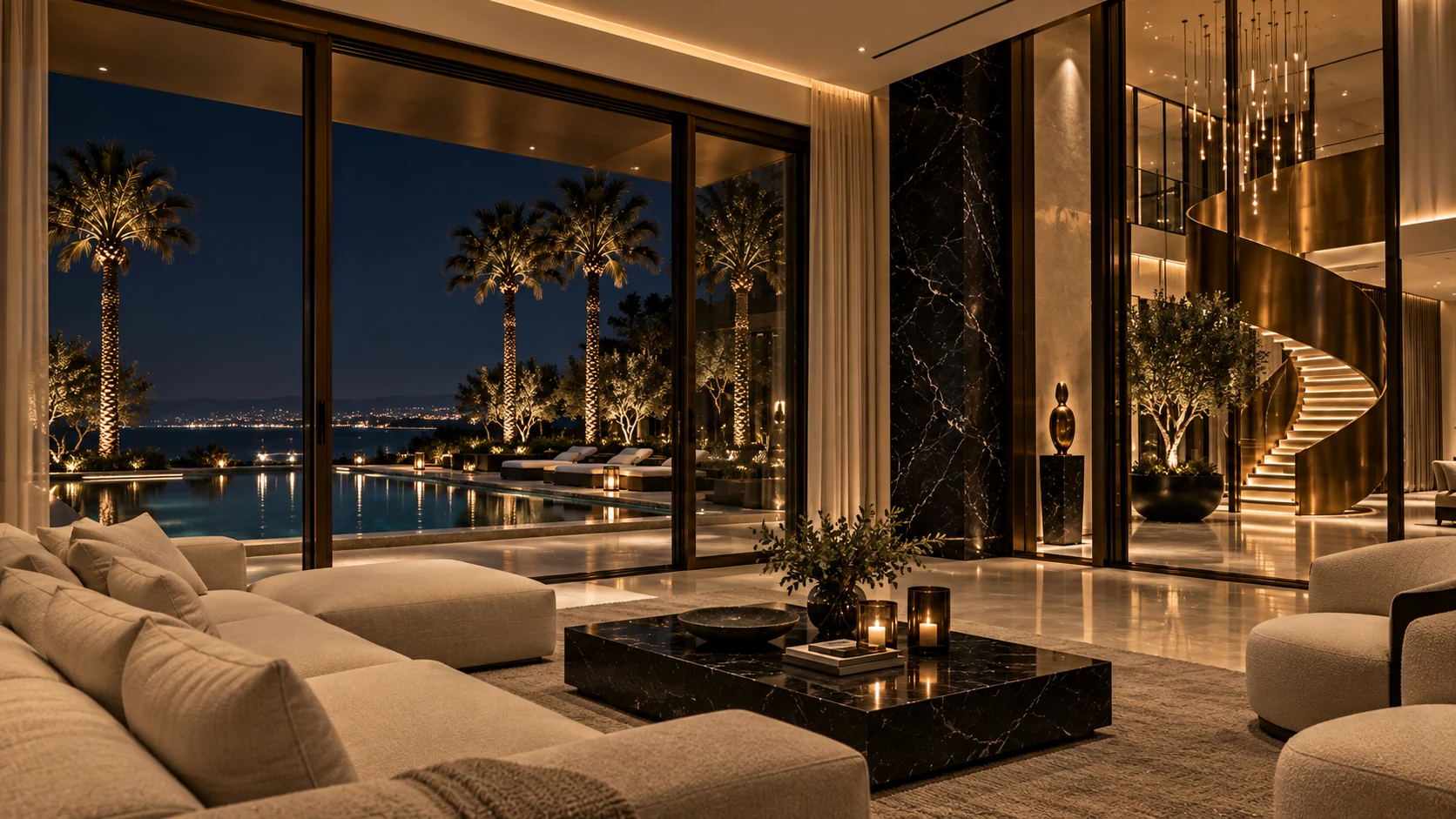 Villa Umbra — Living room and its views