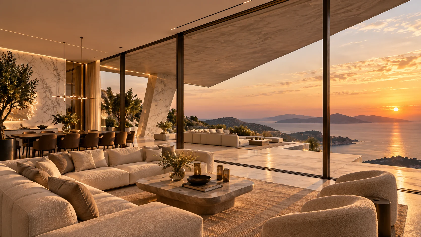Villa Vértice — Living room and its views